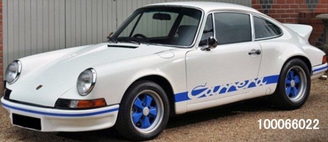minichamps - 1:18 porsche 911 carrera rs - 1972 - white w blue decor