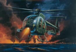 Italeri - 1:72 Boeing AH - 6 Night Fox Helicopter (017) Model Kit