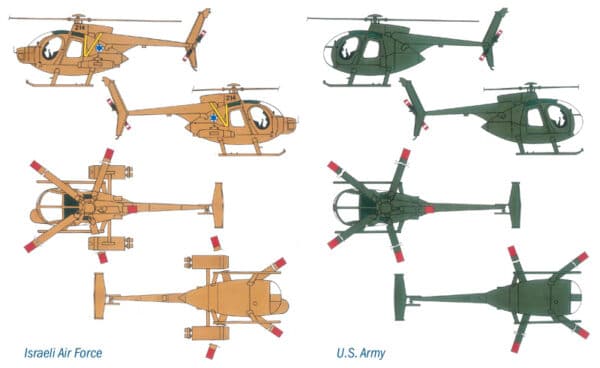 Italeri - 1:72 Boeing AH - 6 Night Fox Helicopter (017) Model Kit