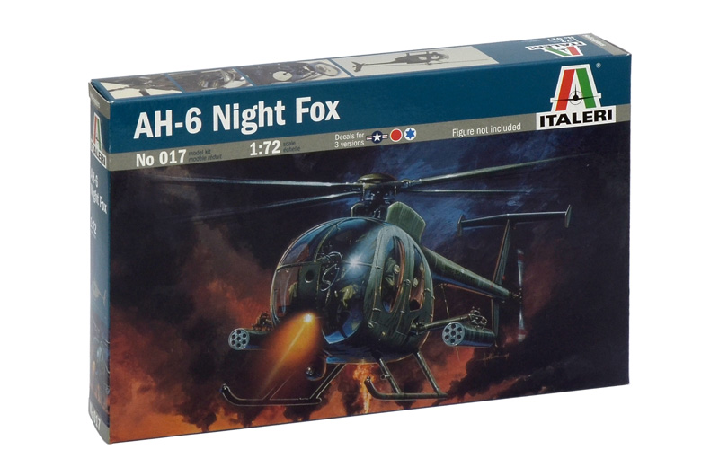 Italeri - 1:72 Boeing AH - 6 Night Fox Helicopter (017) Model Kit