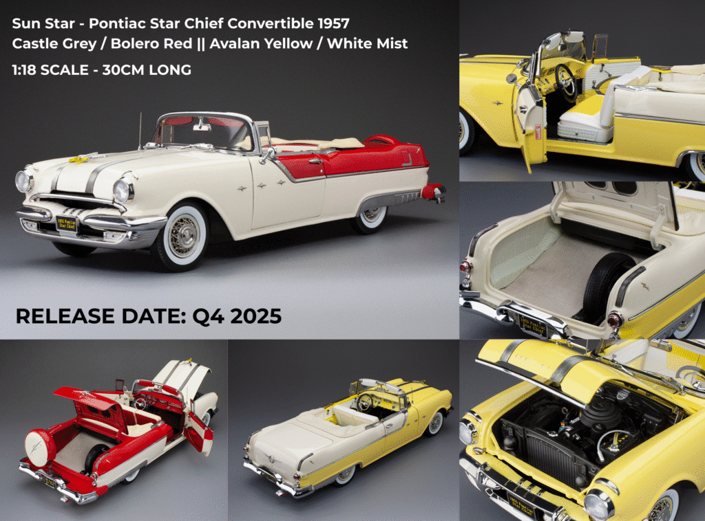 Pre-Order the 1:18 Scale Pontiac Star Chief Convertible Diecast Model in Two New Colours by Sun Star