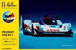 Heller 56718 Peugeot 905 EVO 1 Lemans Prototype Race Car Plastic Model 1:24 Starter Kit