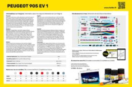 Heller 56718 Peugeot 905 EVO 1 Lemans Prototype Race Car Plastic Model 1:24 Starter Kit