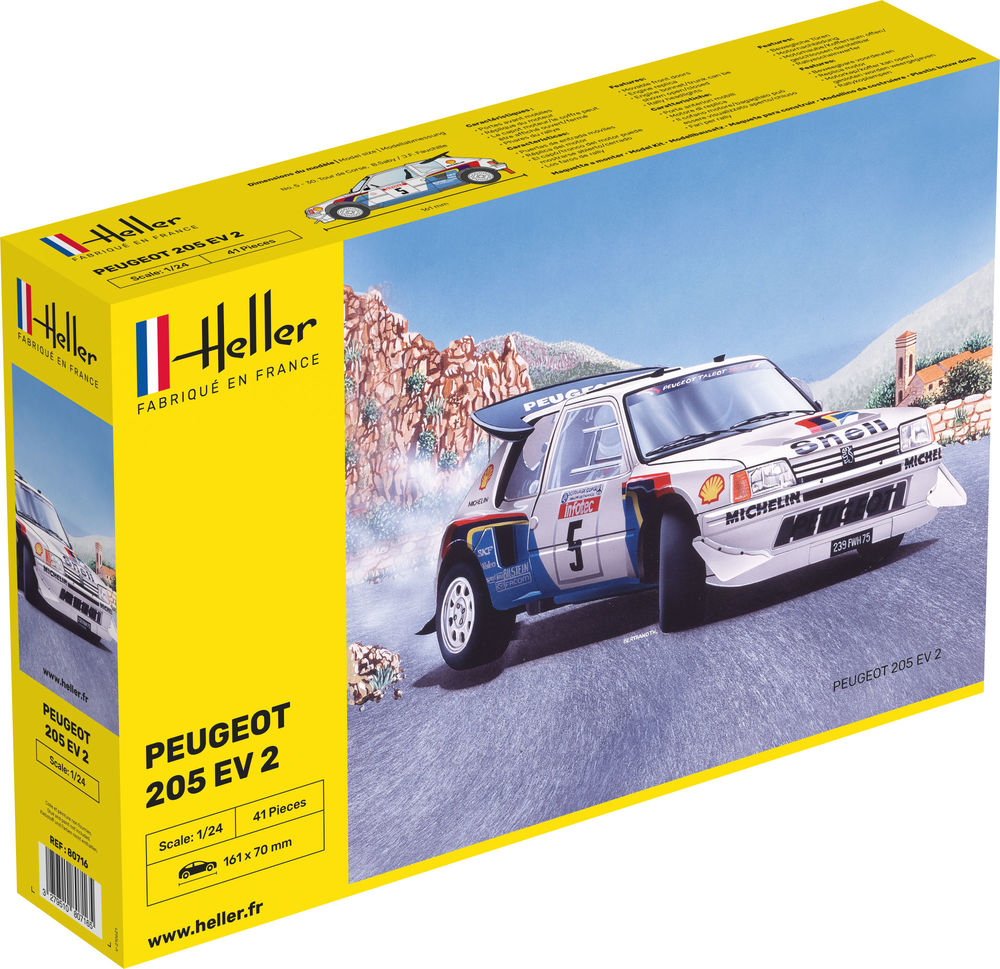 Heller - 1:24 Peugeot 205 EV 2 (80716) Model Kit