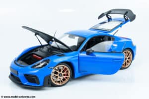 110062121 porsche cayman 718 gt4 rs blue diecast model 09