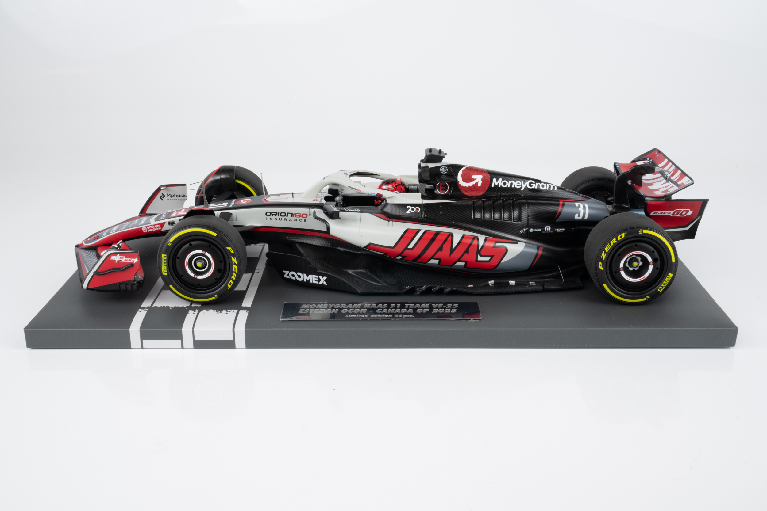 Minichamps 1:18 Haas VF-25 No.31 Esteban Ocon Canadian GP 2025 "200th Team Race" (117251031) Limited Edition Resin Model 8 Minichamps 1:18 Haas VF-25 No.31 Esteban Ocon Canadian GP 2025 "200th Team Race" (117251031) Limited Edition Resin Model - Image 8