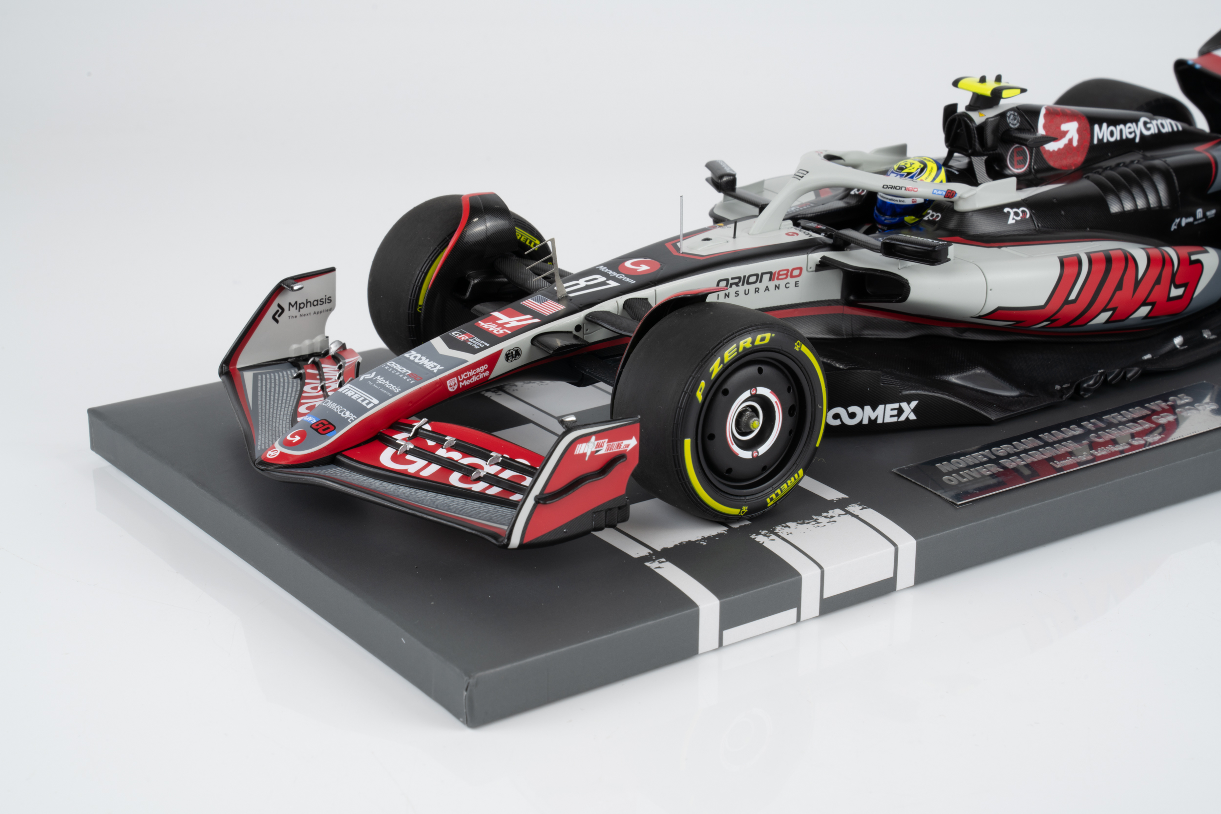 Minichamps 1:18 Haas VF-25 No.87 Oliver Bearman Canadian GP 2025 "200th Team Race" (117251087) Limited Edition Resin Model 4 Minichamps 1:18 Haas VF-25 No.87 Oliver Bearman Canadian GP 2025 "200th Team Race" (117251087) Limited Edition Resin Model - Image 4