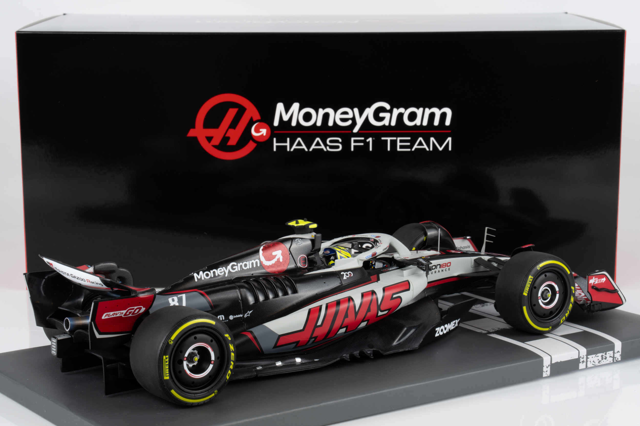 Minichamps 1:18 Haas VF-25 No.87 Oliver Bearman Canadian GP 2025 "200th Team Race" (117251087) Limited Edition Resin Model 2 Minichamps 1:18 Haas VF-25 No.87 Oliver Bearman Canadian GP 2025 "200th Team Race" (117251087) Limited Edition Resin Model - Image 2