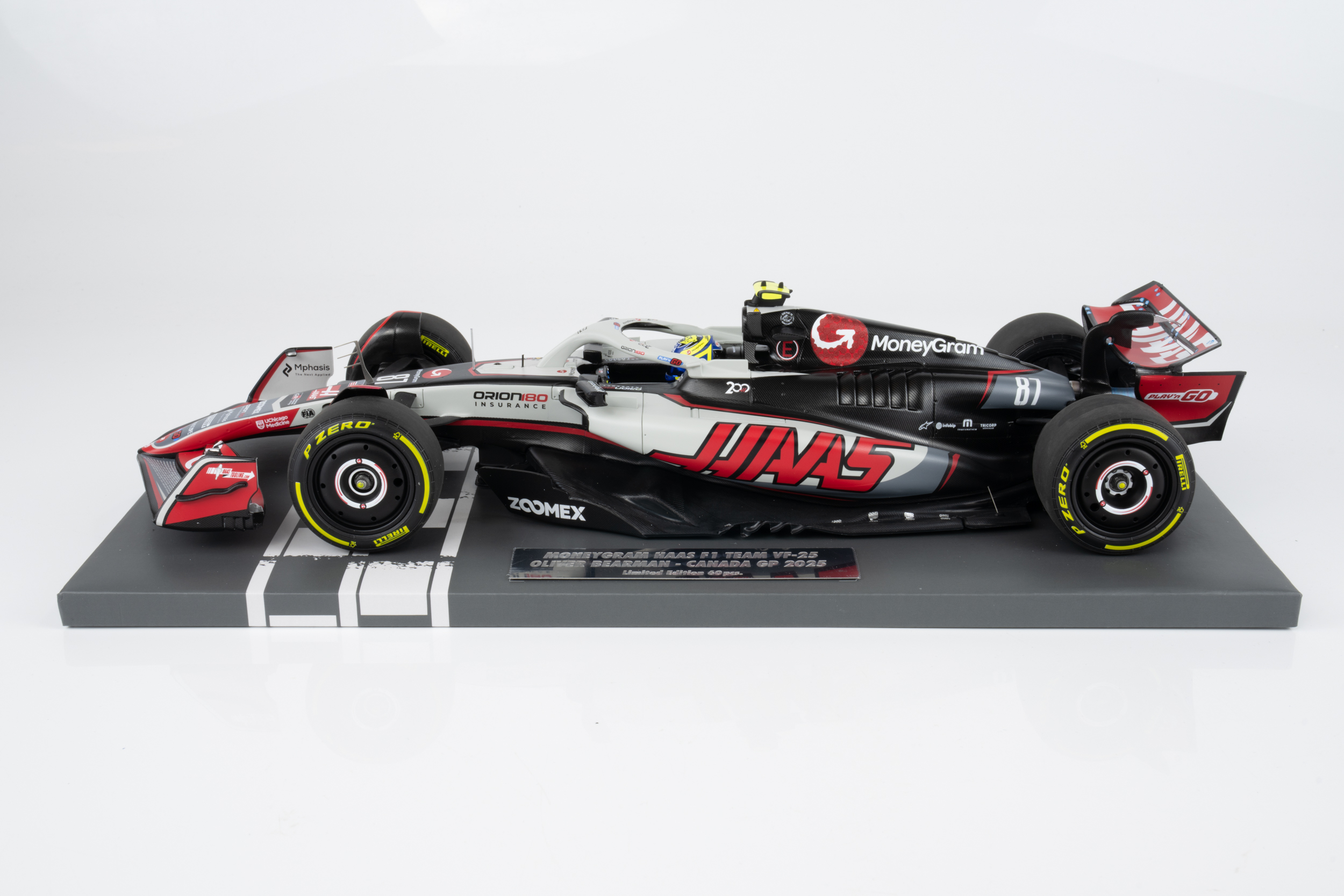 Minichamps 1:18 Haas VF-25 No.87 Oliver Bearman Canadian GP 2025 "200th Team Race" (117251087) Limited Edition Resin Model 8 Minichamps 1:18 Haas VF-25 No.87 Oliver Bearman Canadian GP 2025 "200th Team Race" (117251087) Limited Edition Resin Model - Image 8