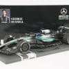 Minichamps 1:18 Mercedes-AMG Petronas F1 Team W16 E Performance No.63 George Russell Winner Singapore GP 2025 (117251863) Limited Edition Resin Model 39 Minichamps 1:18 Mercedes-AMG W16 E Performance No.63 George Russell Winner Singapore GP 2025 black silver resin model (117251863) - with Russell backdrop card, front three-quarter