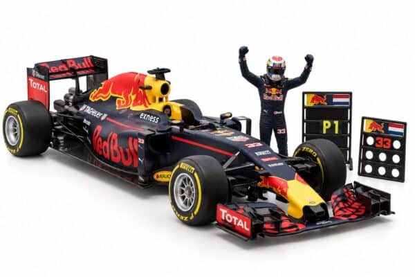 Minichamps 1:12 Red Bull Racing TAG Heuer RB12 No.33 Max Verstappen Winner Spanish GP 2016 With Figurine (127160333) Resin Model