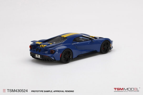 True Scale Miniatures TSM430524 Ford GT Blue Yellow Stripes Resin Model 1/43