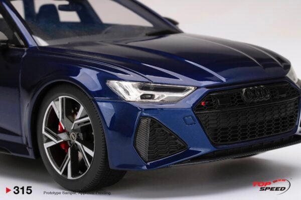 Top Speed TS0315 1:18 Audi RS6 Avant Carbon Black Navarra Blue Resin Model Car