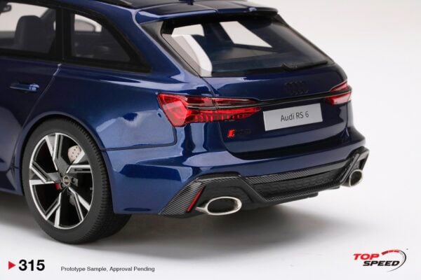 Top Speed TS0315 1:18 Audi RS6 Avant Carbon Black Navarra Blue Resin Model Car
