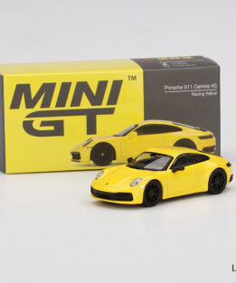 Mini GT MGT00252-R porsche 911 carrera 4s yellow diecast model 1:64