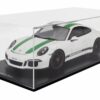 Schuco - 1:12 Porsche 911 (991) R Coupe 2016 White with Green Stripes - Resin Model
