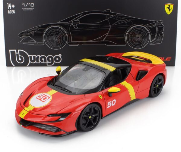 1:18 Ferrari SF90 Stradale Hybrid No.50 Le Mans 24h Livery with Showcase - Diecast Model by Bburago - Image 3