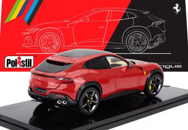 Polistil - 1:18 Ferrari Purosangue 2022 Rosso Corsa Red and Light Interior with Showcase - Limited Edition Diecast Model