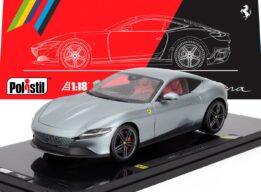 Polistil - 1:18 Ferrari Roma 2019 Grey Metallic with Showcase - Limited Edition Resin Model