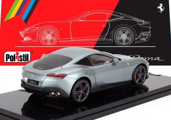 Polistil - 1:18 Ferrari Roma 2019 Grey Metallic with Showcase - Limited Edition Resin Model
