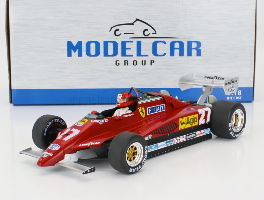New model arrivals at model-universe.com include Werk83's Porsche 917 "Pink Pig", KK Scale's "Miami Vice" Ferrari Testarossa and many more ... 21 Ferrari F1 126C2 No.27 Gilles Villeneueve Belgian GP 1982 - 1:18 Scale Diecast Model by MCG