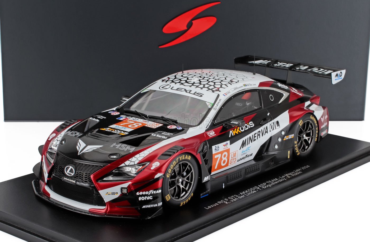 Spark - 1:18 Lexus RCF GT3 Akkodis ASP No.78 24h Le Mans 2024 - T.Boguslavskiy, K.Van der Linde, A.Robin - Resin Model 1 186650 1