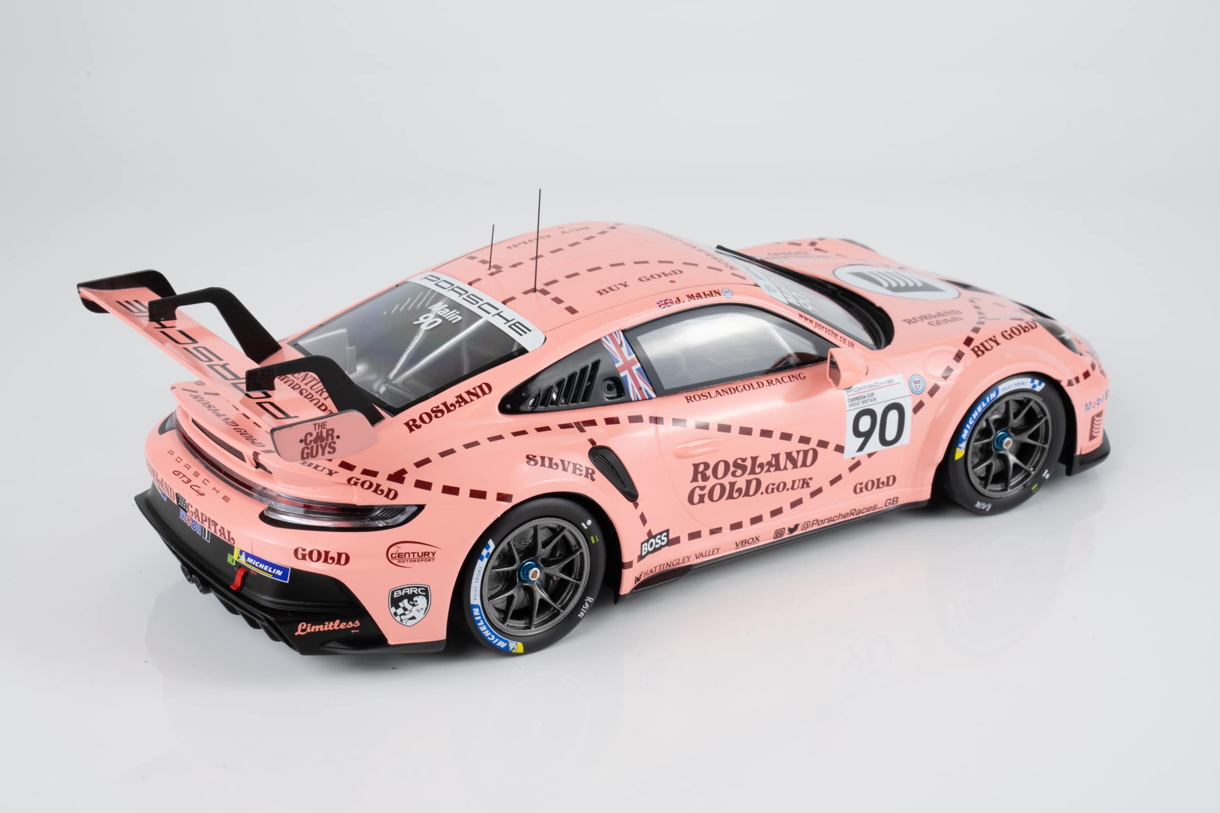 Ixo 1:18 Porsche 911 GT3 #90 Josh Malin Brands Hatch Porsche Cup 2023 (18RMC225.22) Limited Edition Diecast Model 6 Ixo 1:18 Porsche 911 GT3 #90 Josh Malin Brands Hatch Porsche Cup 2023 (18RMC225.22) Limited Edition Diecast Model - Image 6