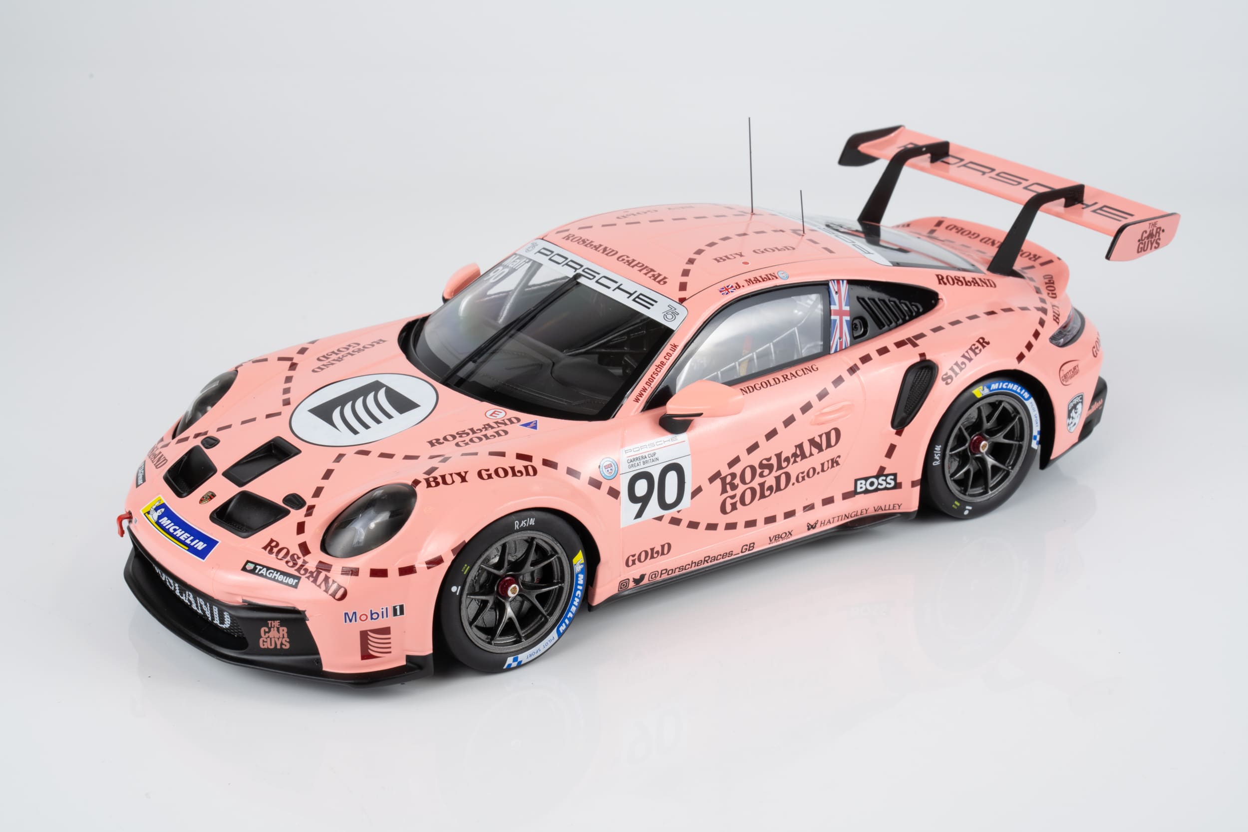 Ixo 1:18 Porsche 911 GT3 #90 Josh Malin Brands Hatch Porsche Cup 2023 (18RMC225.22) Limited Edition Diecast Model 5 Ixo 1:18 Porsche 911 GT3 #90 Josh Malin Brands Hatch Porsche Cup 2023 (18RMC225.22) Limited Edition Diecast Model - Image 5