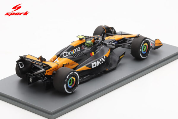 Alternative view of Spark 1:18 McLaren MCL38 McLaren No.4 Lando Norris Winner Abu Dhabi GP 2024 with Pitboards (18S665) Resin Model