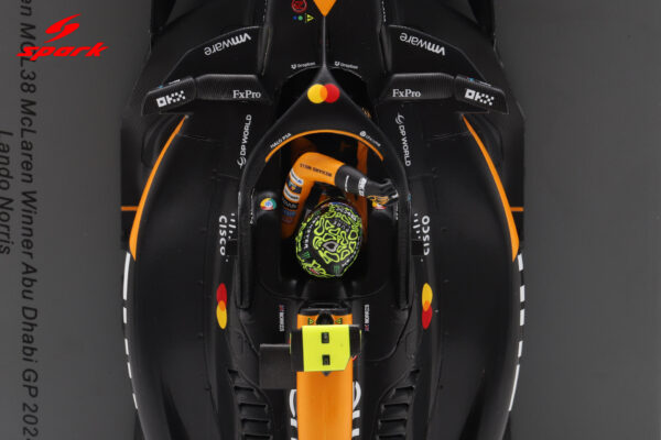 Spark 1:18 McLaren MCL38 McLaren No.4 Lando Norris Winner Abu Dhabi GP 2024 with Pitboards (18S665) Resin Model 25 Spark 1:18 McLaren MCL38 McLaren No.4 Lando Norris Winner Abu Dhabi GP 2024 with Pitboards (18S665) Resin Model