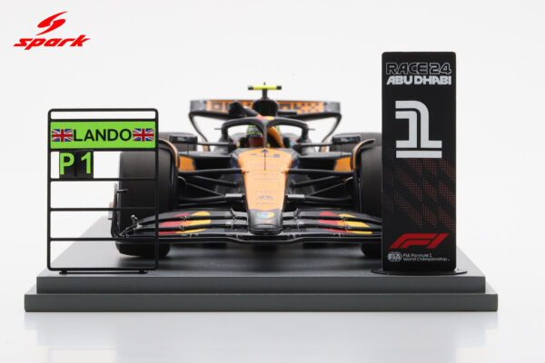 Spark 1:18 McLaren MCL38 McLaren No.4 Lando Norris Winner Abu Dhabi GP 2024 with Pitboards (18S665) Resin Model 16 Spark 1:18 McLaren MCL38 McLaren No.4 Lando Norris Winner Abu Dhabi GP 2024 with Pitboards (18S665) Resin Model