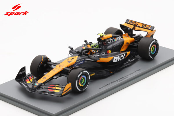 Spark 1:18 McLaren MCL38 McLaren No.4 Lando Norris Winner Abu Dhabi GP 2024 with Pitboards (18S665) Resin Model