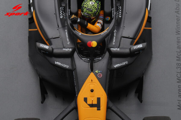 Spark 1:18 McLaren MCL38 McLaren No.4 Lando Norris Winner Abu Dhabi GP 2024 with Pitboards (18S665) Resin Model 19 Spark 1:18 McLaren MCL38 McLaren No.4 Lando Norris Winner Abu Dhabi GP 2024 with Pitboards (18S665) Resin Model