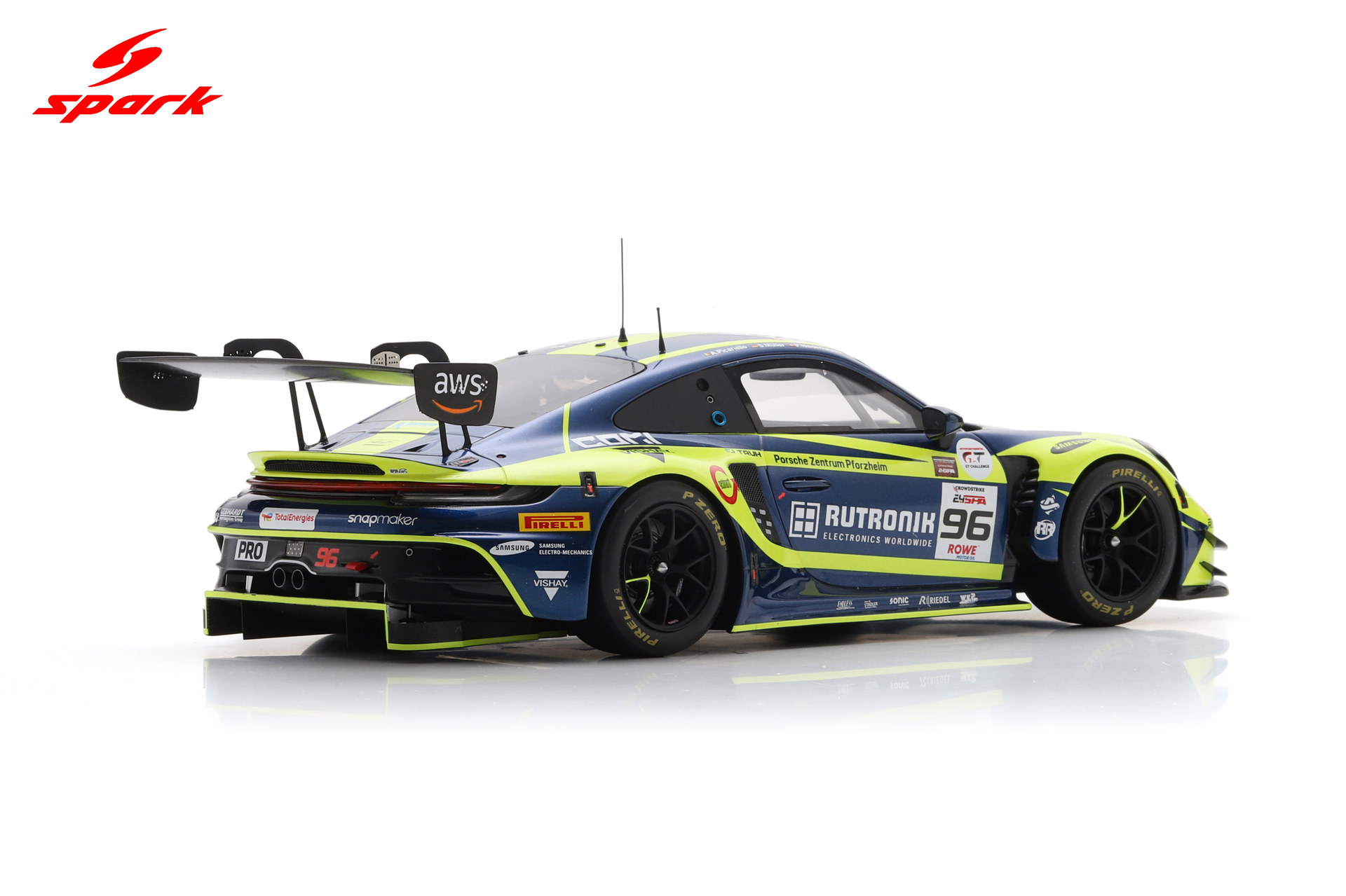 Spark 1:18 Porsche 911 GT3 R (992) No.96 Rutronik 2nd 24h Spa 2025 (18SB081) Limited Edition Resin Model 3 Spark 1:18 Porsche 911 GT3 R (992) No.96 Rutronik 2nd 24h Spa 2025 (18SB081) Limited Edition Resin Model - Image 3