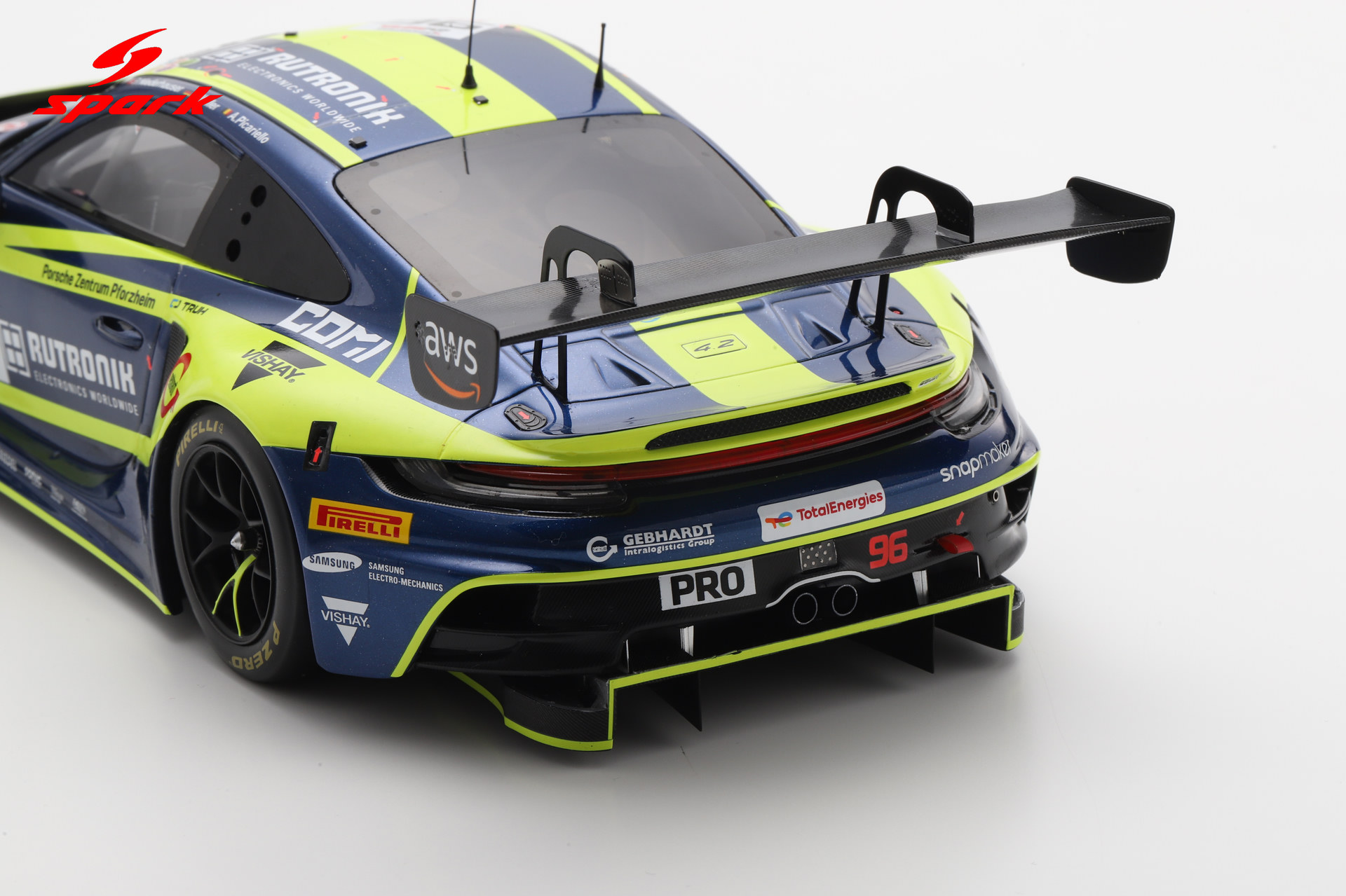 Spark 1:18 Porsche 911 GT3 R (992) No.96 Rutronik 2nd 24h Spa 2025 (18SB081) Limited Edition Resin Model 7 Spark 1:18 Porsche 911 GT3 R (992) No.96 Rutronik 2nd 24h Spa 2025 (18SB081) Limited Edition Resin Model - Image 7
