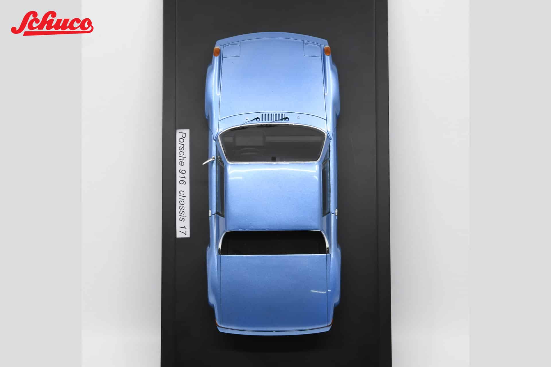Schuco 1:18 PORSCHE 916 Chassis 17 1972 Blue (18U00068) Resin Model 8 Schuco 1:18 PORSCHE 916 Chassis 17 1972 Blue (18U00068) Resin Model - Image 8
