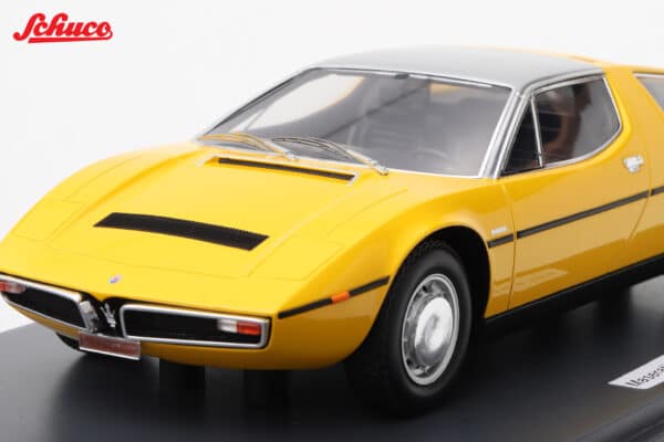 Schuco 1:18 Maserati Bora 1971 Yellow (18U00087) Resin Model 28 Schuco 1:18 Maserati Bora 1971 Yellow (18U00087) Resin Model