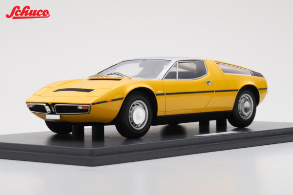Schuco 1:18 Maserati Bora 1971 Yellow (18U00087) Resin Model