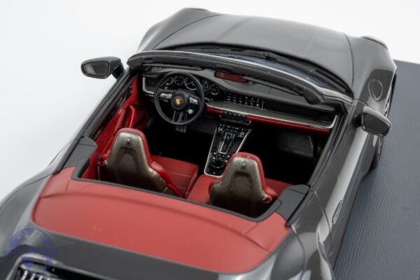 Schuco - 1:18 Porsche 911 (992) Turbo S Cabriolet 2022 Agate Grey - Resin Model 11 18U00143 Porsche 911 Turbo S 1