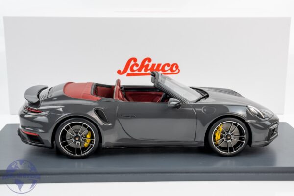 Schuco - 1:18 Porsche 911 (992) Turbo S Cabriolet 2022 Agate Grey - Resin Model 10 18U00143 Porsche 911 Turbo S 4