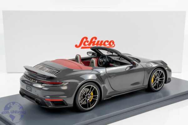 Schuco - 1:18 Porsche 911 (992) Turbo S Cabriolet 2022 Agate Grey - Resin Model 7 18U00143 Porsche 911 Turbo S 5
