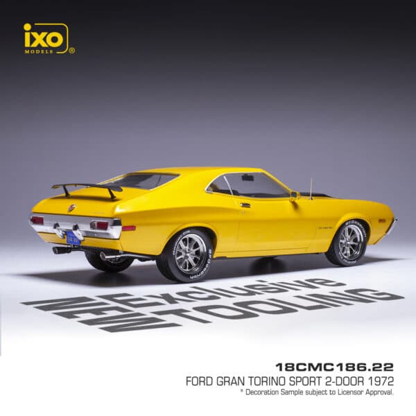 Ixo - 1:18 Ford Gran Torino Sport 1972 Yellow Metallic - Diecast Model