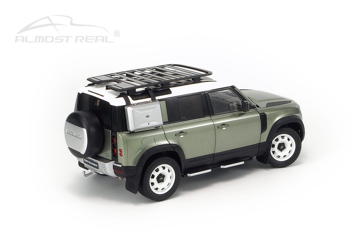 almost real - 1:18 land rover defender 110 pangea green (roof pack) (2020)
