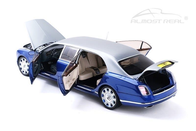 Almost Real 1:18 Bentley Mulsanne Limousine Blue 830601 Diecast Model