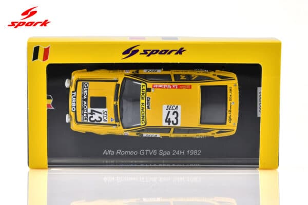 Spark - 1:43 Alfa Romeo GTV 6 No.43 Marco Micangeli, Giorgio Francia, Georges Cremer Spa 24H 1982 - Limited Edition Resin Model 19 Spark 1:43 Alfa Romeo GTV 6 No.43 Spa 24H 1982 M. Micangeli - G. Francia - G. Cremer Limited 300 (SB540) Resin Model