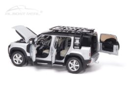 Almost Real 810806 Land Rover Defender 110 Satin Indus Silver Diecast Model Car