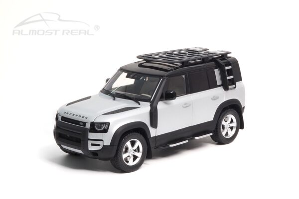 Almost Real 810806 Land Rover Defender 110 Satin Indus Silver Diecast Model Car