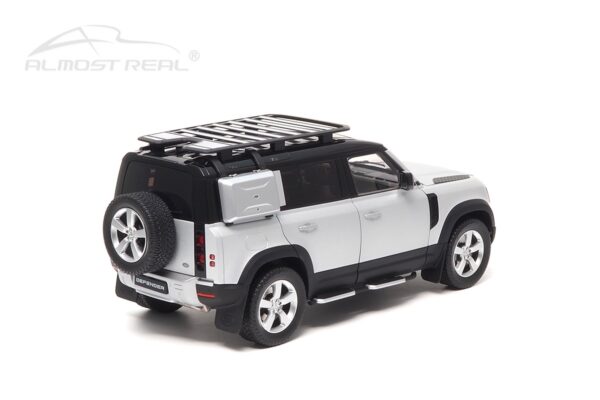 Almost Real 810806 Land Rover Defender 110 Satin Indus Silver Diecast Model Car