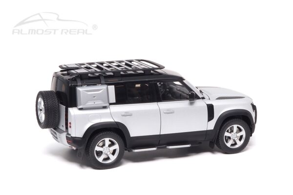 Almost Real 810806 Land Rover Defender 110 Satin Indus Silver Diecast Model Car