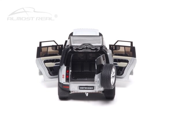 Almost Real 810806 Land Rover Defender 110 Satin Indus Silver Diecast Model Car